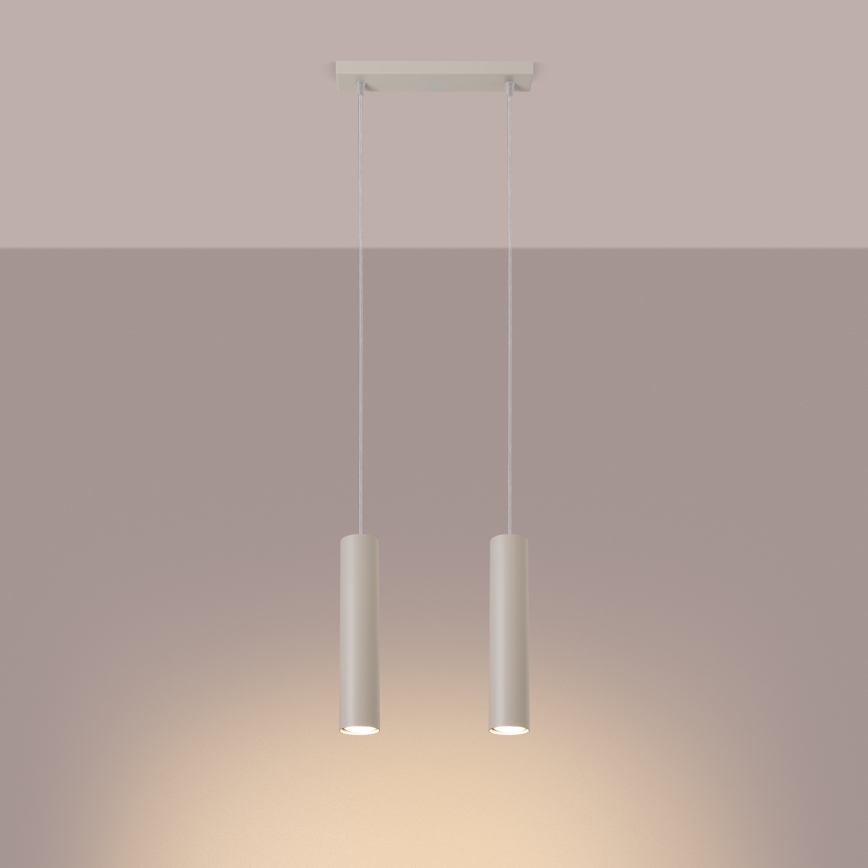 Lustr na lanku LAGOS 2xGU10/10W/230V krémová