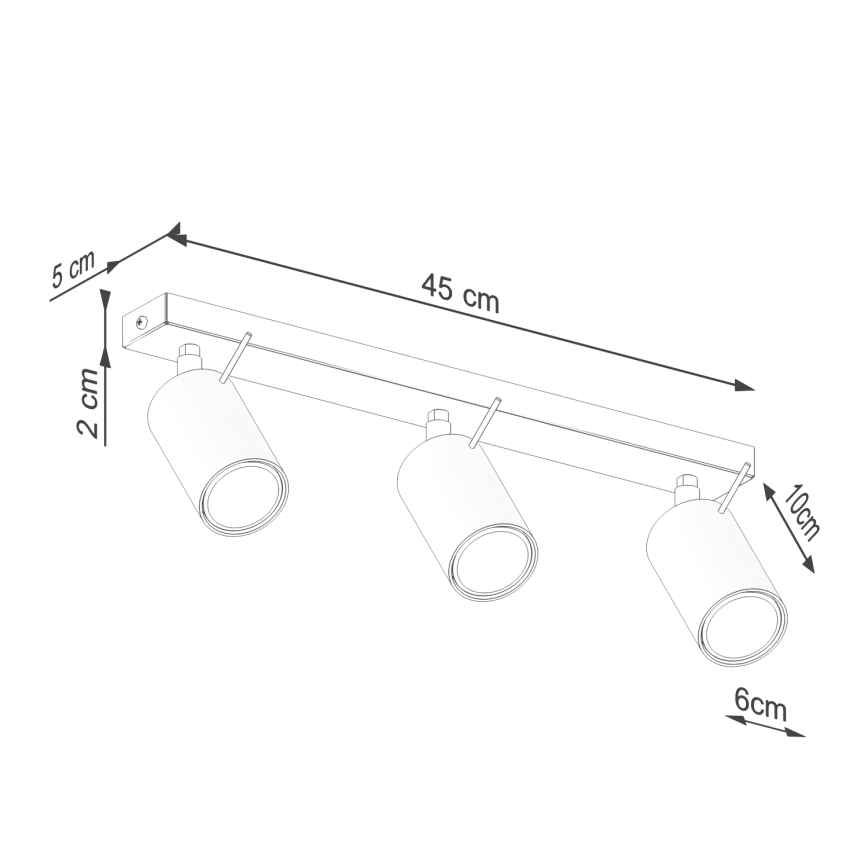 Bodové svítidlo RING 3xGU10/10W/230V červená