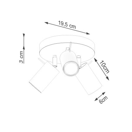 Bodové svítidlo RING 3xGU10/10W/230V červená