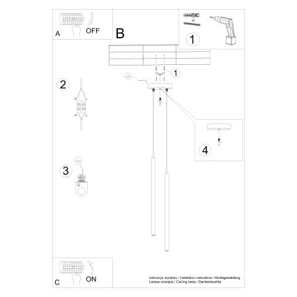 Lustr na lanku PASTELO 2xG9/8W/230V krémová