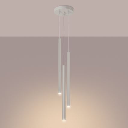 Lustr na lanku PASTELO 3xG9/8W/230V krémová