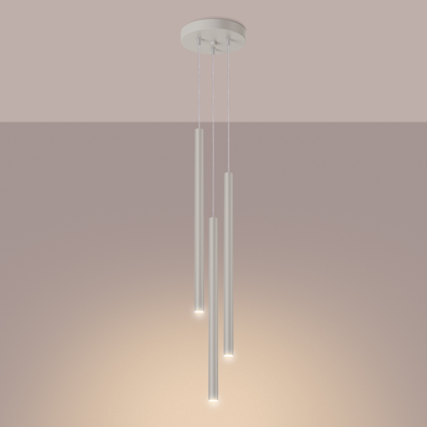 Lustr na lanku PASTELO 3xG9/8W/230V krémová