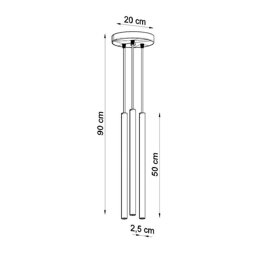 Lustr na lanku PASTELO 3xG9/8W/230V krémová