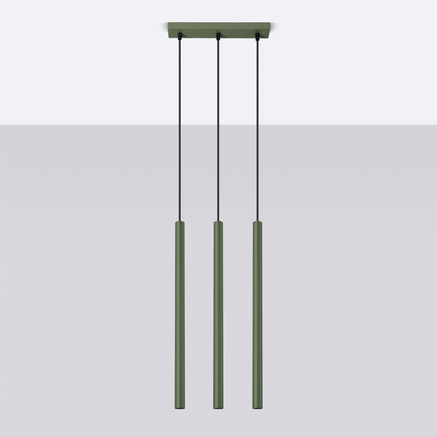 Lustr na lanku PASTELO 3xG9/8W/230V zelená