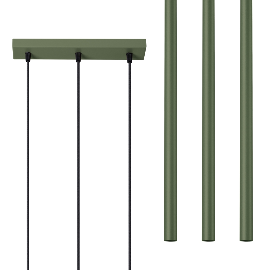 Lustr na lanku PASTELO 3xG9/8W/230V zelená