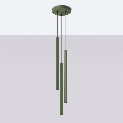 Lustr na lanku PASTELO 3xG9/8W/230V zelená
