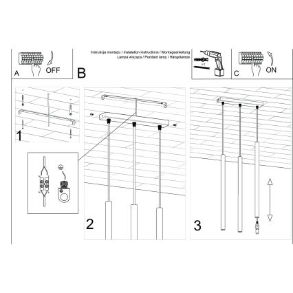 Lustr na lanku PASTELO 3xG9/8W/230V zelená