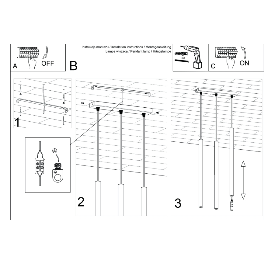 Lustr na lanku PASTELO 3xG9/8W/230V zelená