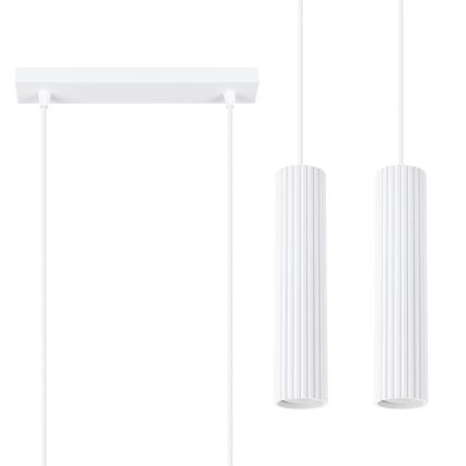 Lustr na lanku KARBON 2xGU10/10W/230V bílá