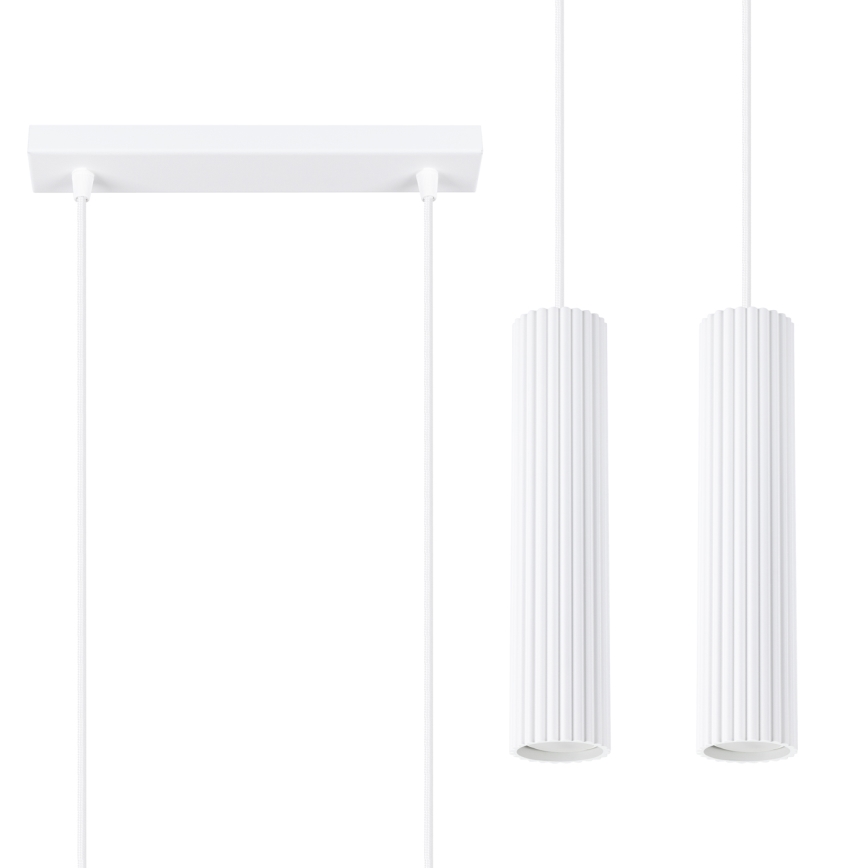 Lustr na lanku KARBON 2xGU10/10W/230V bílá