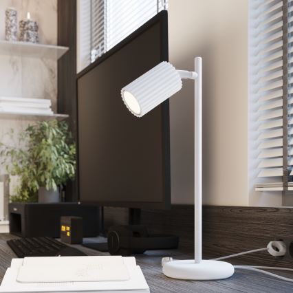 Stolní lampa KARBON 1xGU10/10W/230V bílá