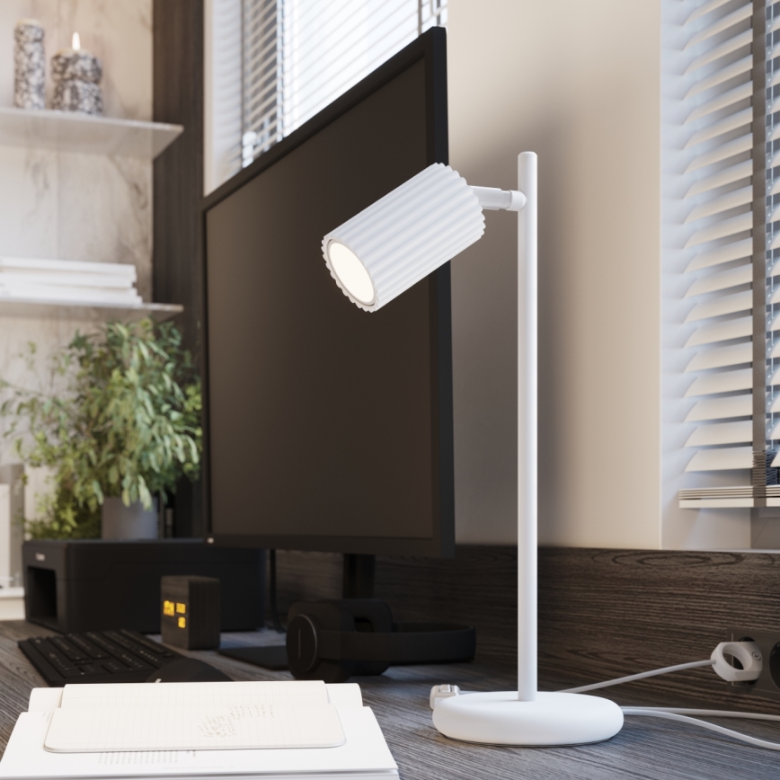 Stolní lampa KARBON 1xGU10/10W/230V bílá