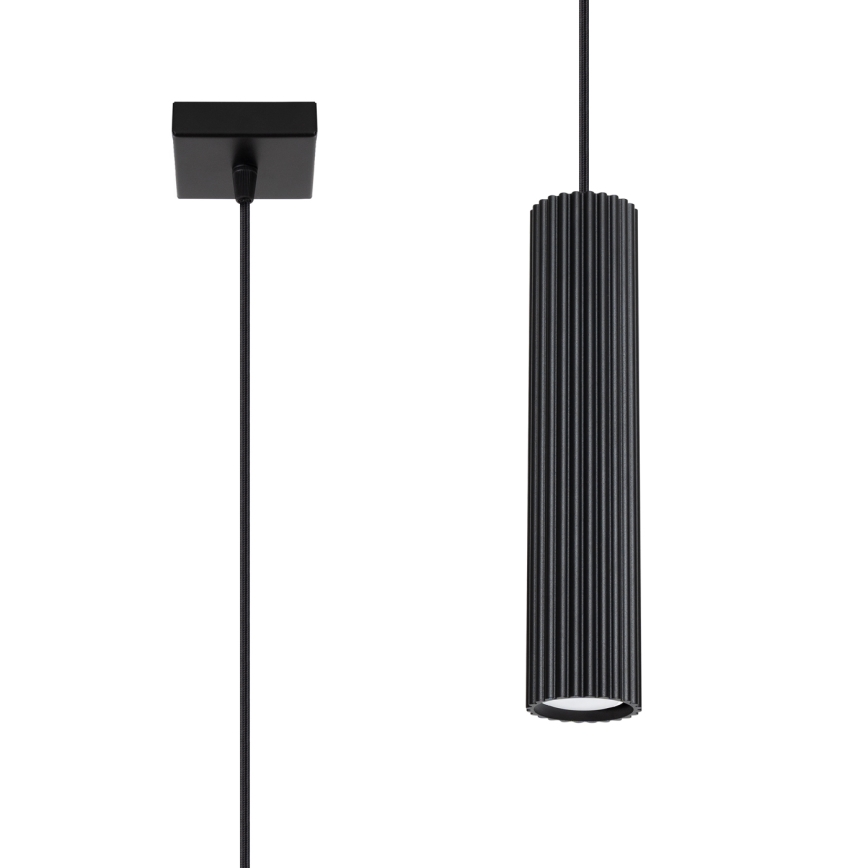 Lustr na lanku KARBON 1xGU10/10W/230V černá