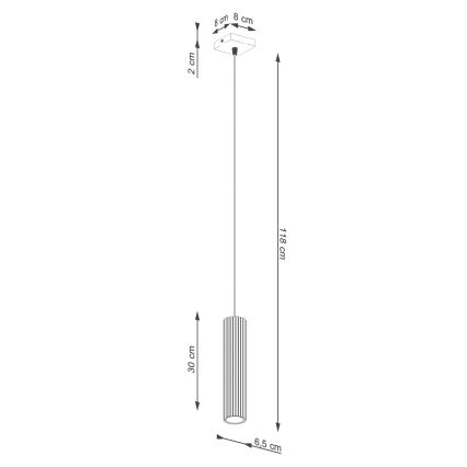 Lustr na lanku KARBON 1xGU10/10W/230V černá