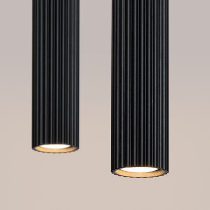Lustr na lanku KARBON 2xGU10/10W/230V černá