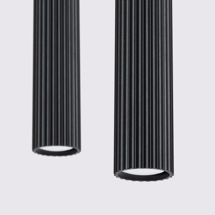 Lustr na lanku KARBON 2xGU10/10W/230V černá