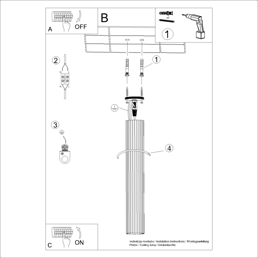 Bodové svítidlo KARBON 1xGU10/10W/230V 60 cm krémová