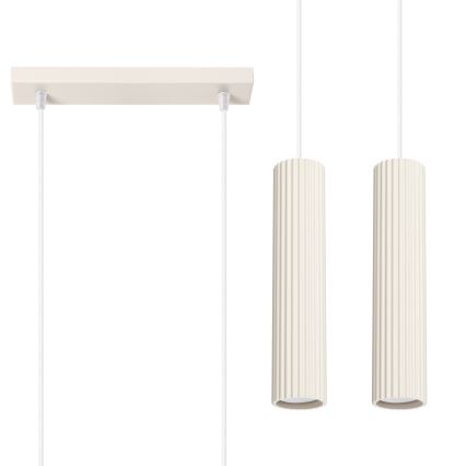 Lustr na lanku KARBON 2xGU10/10W/230V krémová