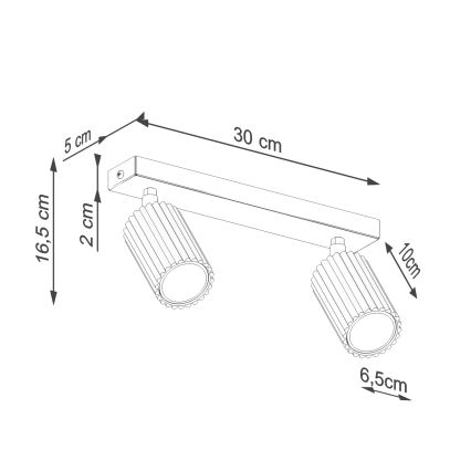 Bodové svítidlo KARBON 2xGU10/10W/230V krémová