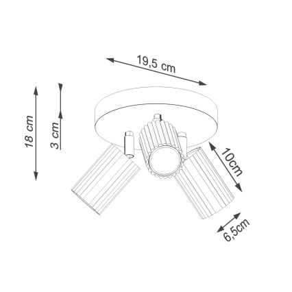 Bodové svítidlo KARBON 3xGU10/10W/230V krémová