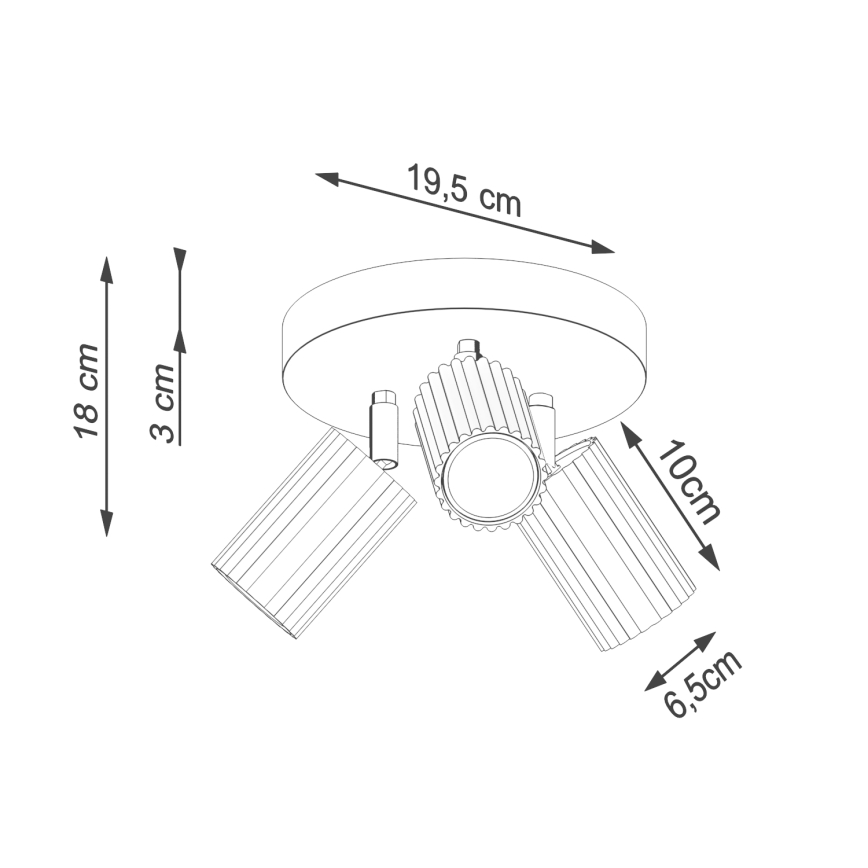 Bodové svítidlo KARBON 3xGU10/10W/230V krémová