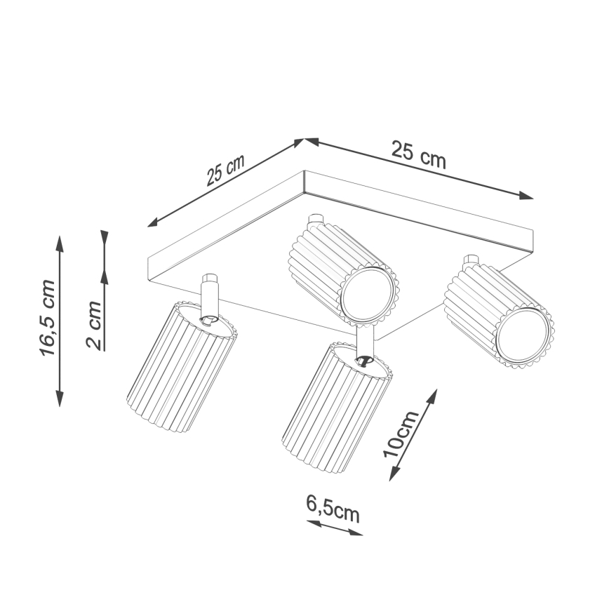 Bodové svítidlo KARBON 4xGU10/10W/230V krémová
