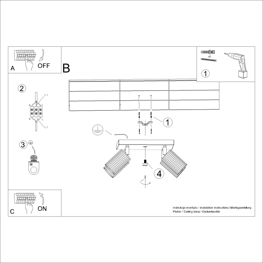Bodové svítidlo KARBON 4xGU10/10W/230V krémová