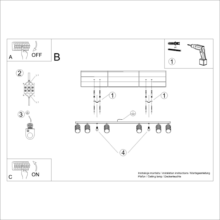 Bodové svítidlo KARBON 6xGU10/10W/230V krémová