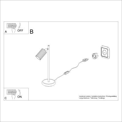 Stolní lampa KARBON 1xGU10/10W/230V krémová