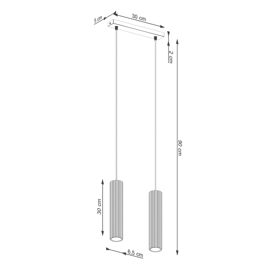 Lustr na lanku KARBON 2xGU10/10W/230V zelená