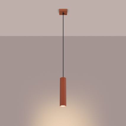 Lustr na lanku KARBON 1xGU10/10W/230V červená