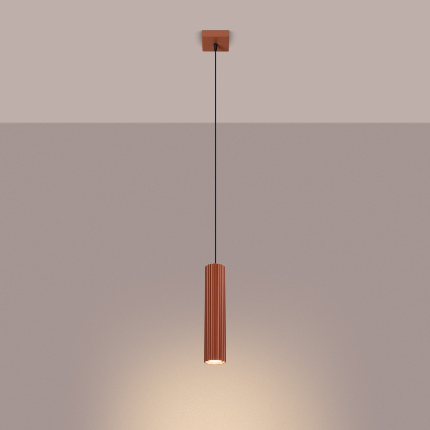 Lustr na lanku KARBON 1xGU10/10W/230V červená