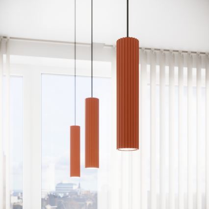 Lustr na lanku KARBON 1xGU10/10W/230V červená