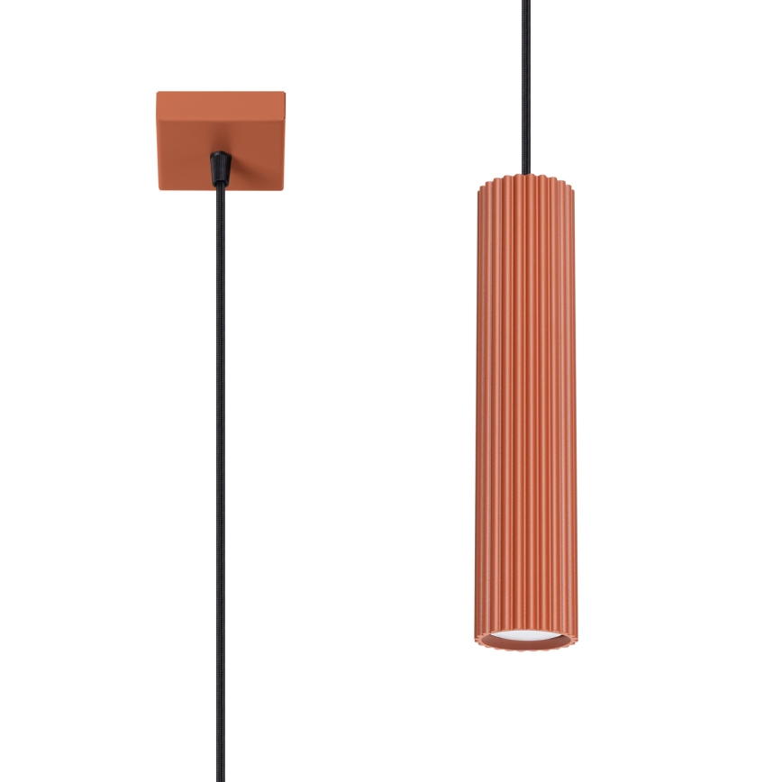 Lustr na lanku KARBON 1xGU10/10W/230V červená