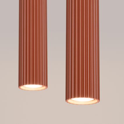 Lustr na lanku KARBON 2xGU10/10W/230V červená