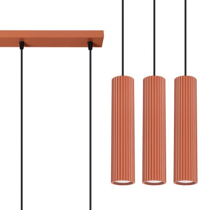 Lustr na lanku KARBON 3xGU10/10W/230V oranžová