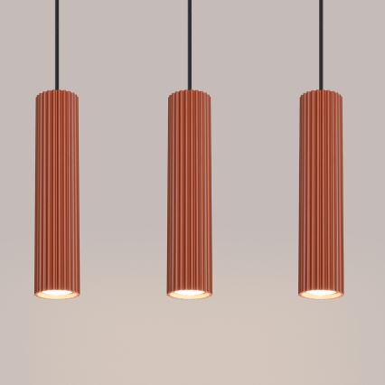 Lustr na lanku KARBON 3xGU10/10W/230V oranžová