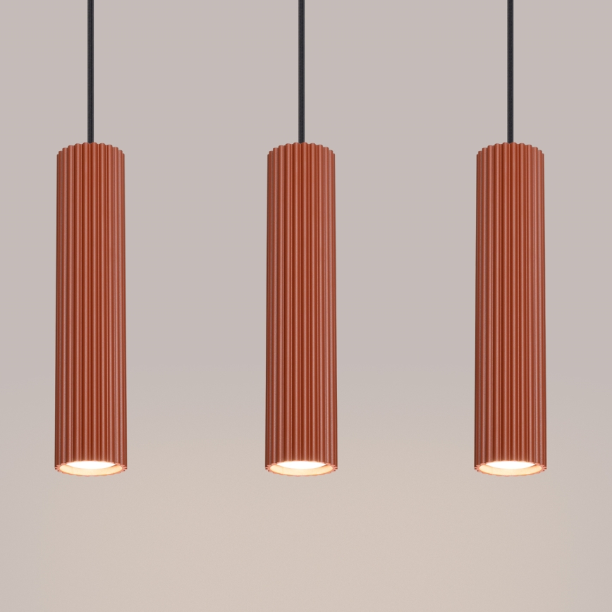 Lustr na lanku KARBON 3xGU10/10W/230V oranžová