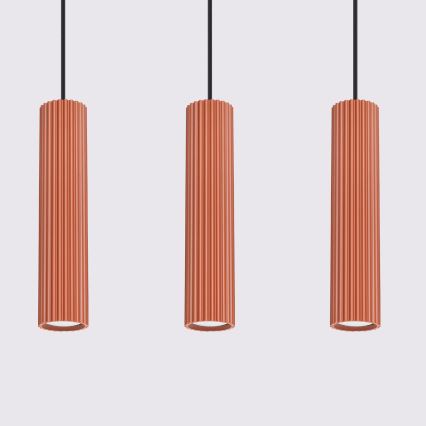 Lustr na lanku KARBON 3xGU10/10W/230V oranžová