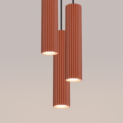 Lustr na lanku KARBON 3xGU10/10W/230V oranžová