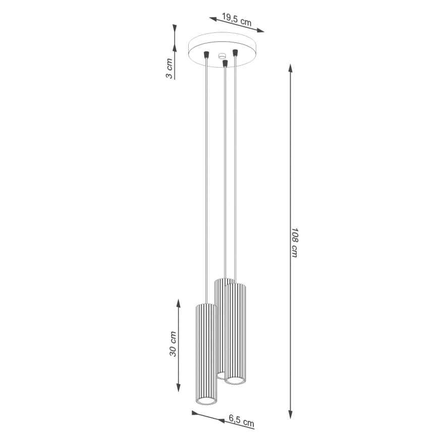 Lustr na lanku KARBON 3xGU10/10W/230V oranžová