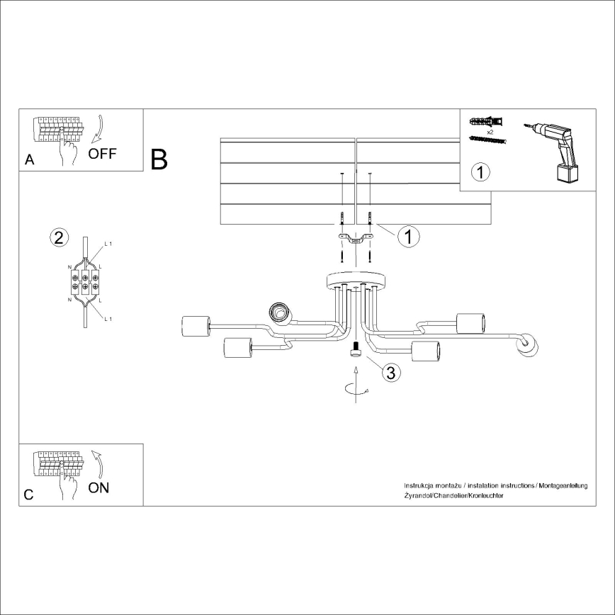 Přisazený lustr TIMBO 6xE27/15W/230V bílá/béžová/buk