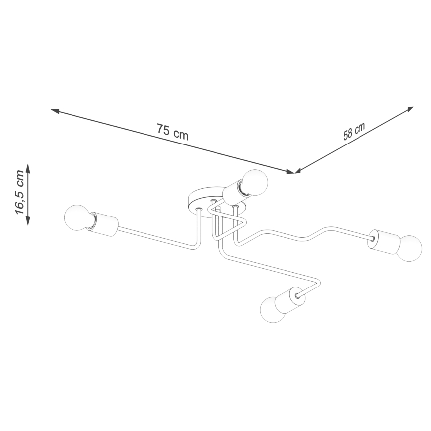 Přisazený lustr TIMBO 4xE27/15W/230V černá/béžová/buk
