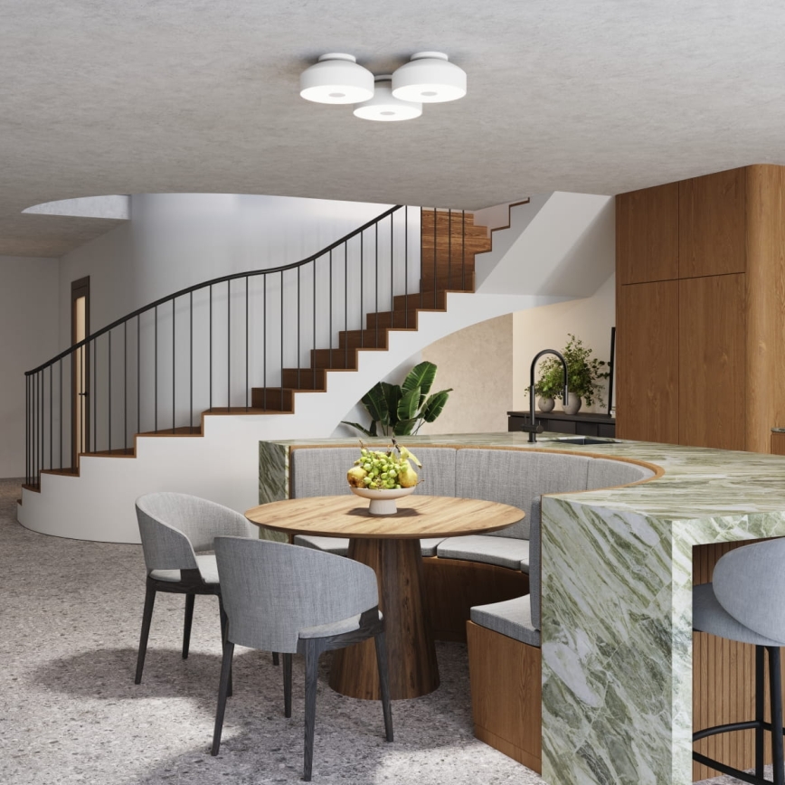 Stropní svítidlo OMIQ 4xE27/15W/230V pr. 30 cm bílá