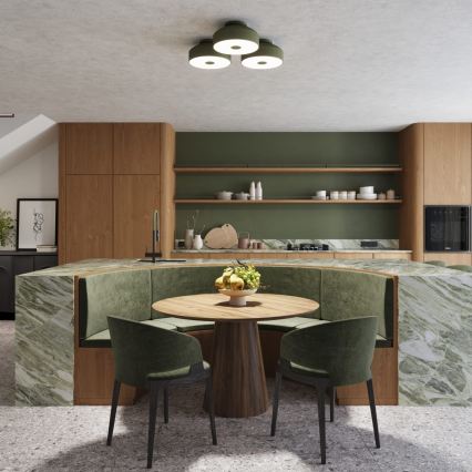 Stropní svítidlo OMIQ 4xE27/15W/230V pr. 30 cm zelená