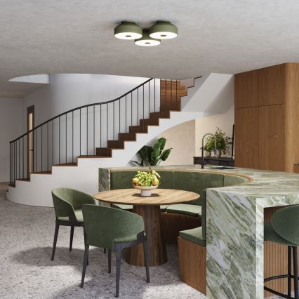 Stropní svítidlo OMIQ 4xE27/15W/230V pr. 30 cm zelená