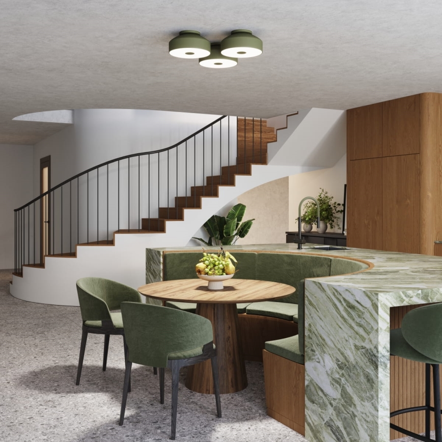 Stropní svítidlo OMIQ 4xE27/15W/230V pr. 30 cm zelená