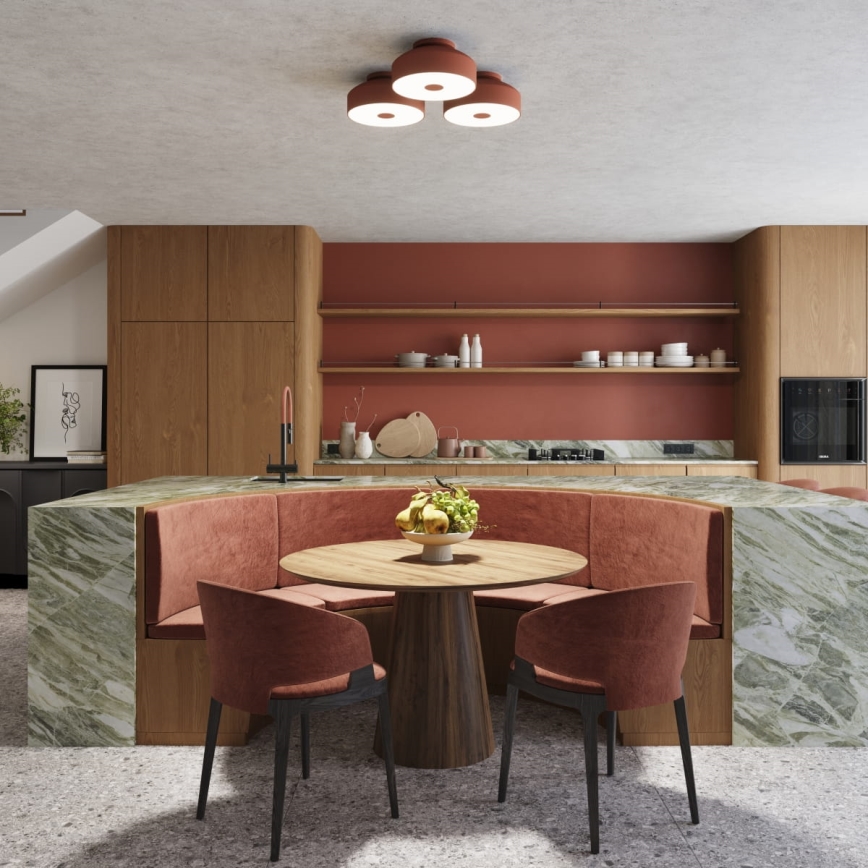 Stropní svítidlo OMIQ 4xE27/15W/230V pr. 30 cm červená