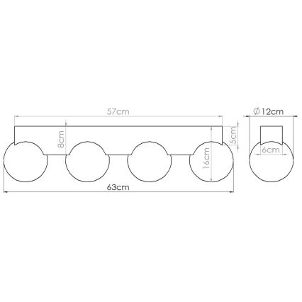 Stropní svítidlo BULBO 4xG9/8W/230V buk/bílá