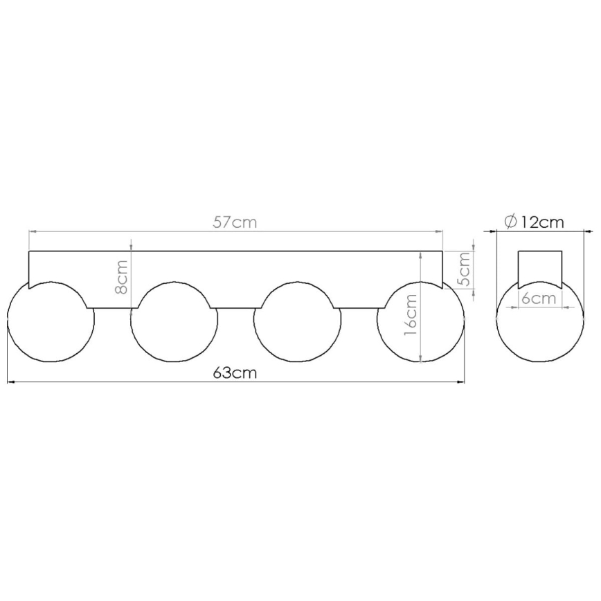 Stropní svítidlo BULBO 4xG9/8W/230V buk/bílá